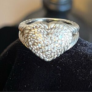 Judith Ripka CZ Heart SS Ring Size 7